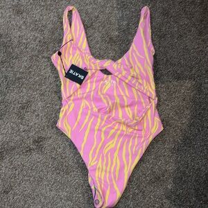 SKATIE Chloe One Piece - Pink/Yellow Tiger Print NWT